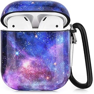 V-MORO Compatible for AirPods Case Cover 3 in 1 Cute Airpod Accessories Protective Hard Case Cover Portable & Shockproof with Keychain/Strap Compatible for Apple Airpod 2/1 Charging Case (Galaxy)