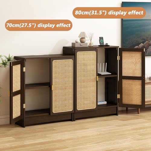 Organizador de cables de bambú para router wifi con estante regulable 8
