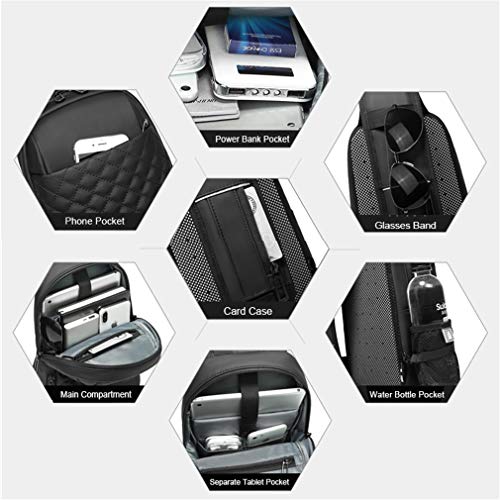 Mens-Shoulder-BagSmall-Black-Sling-Messenger-Bagswith-USB-Port-Cross-Body-BagWater-Repellent-Hiking-Biking-Chest-Daypacks