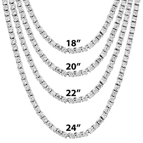 MASTER OF BLING Tennis Link 20" Necklace Solitaire Cubic Zirconia Hip Hop 14k