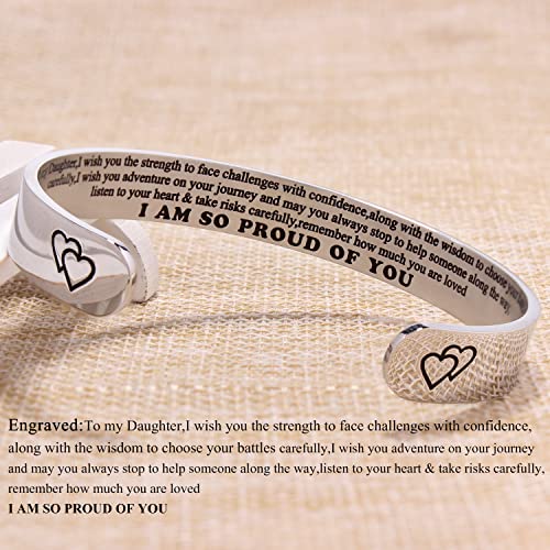 Btysun Bracelets for Women Mothers Day Bracelet Gifts from Daughter Inspirational Gifts for Women Graduation Gifts for Her Motivational Birthday Cuff Bangle Friendship Personalized Mantra Jewelry…