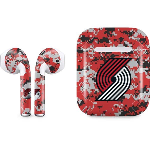 Skinit Decal Audio Skin Compatible with Apple AirPods - Officially Licensed NBA Portland Trail Blazers Digi Camo Design