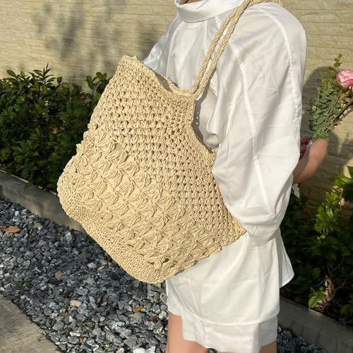 Bolso Tote de Playa y Vacaciones en Paja para Mujer miniatura 3