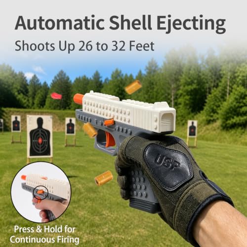 Automatic Shell Ejecting Toy Gun, Auto Pull-Back Pistol Toy with Stand by Roviattoiesli - Used condition - Image 2