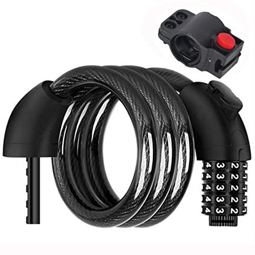 Fahrradschlosskabel Diebstahlsicheres Passwortschloss Selbstwickelnde Kettenschlösser mit 5-stelligem rücksetzbarem Code für
