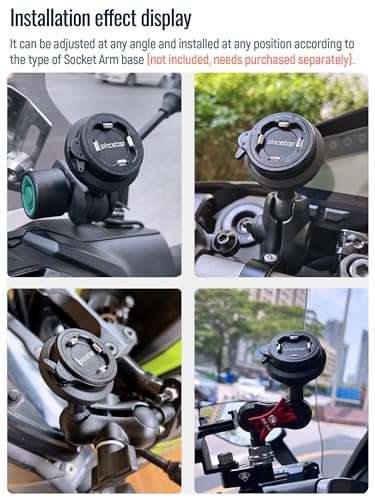 Image of sincetop Universal 1 inch Ball Motorcycle Phone Mount with Vibration Dampener Module,Quick Release Motor Bike /Mountain Bicycle /Road MTB Bike Smartphone Holder 【Double Socket Arm not Included】