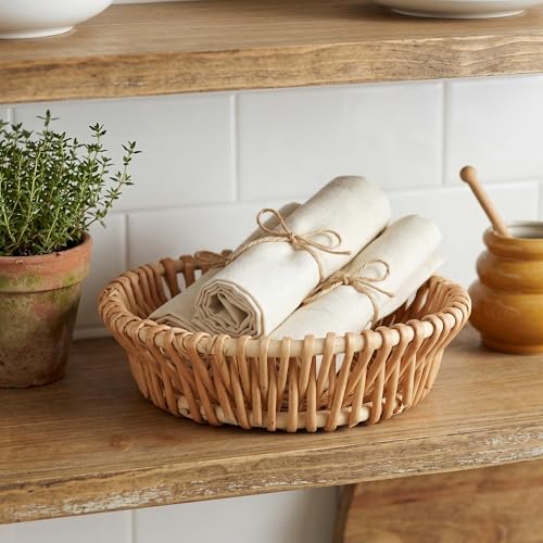 Cesta redonda de mimbre para solucionar el desorden en la encimera y servir pan con estilo 7