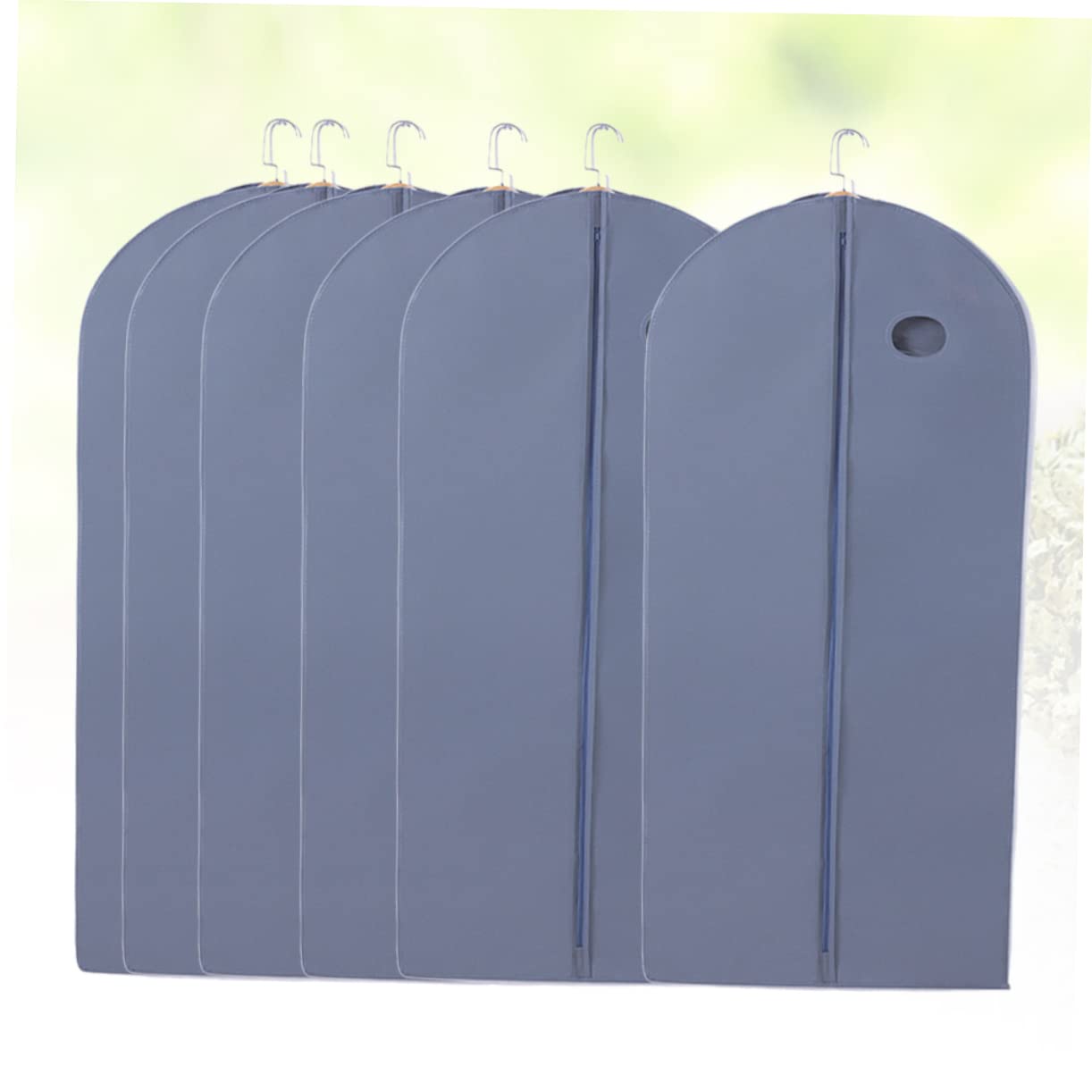KOMBIUDA 6 Fundas Protectoras de Ropa Transpirables para Trajes y Abrigos, Almacenamiento Organizado y Protección Polvo, Color Gris