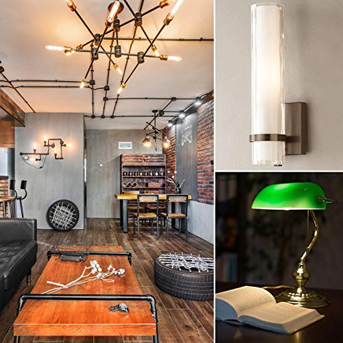 Luxrite Vintage T9 Led Tube Light Bulbs 60W Equivalent, 2700K Warm White, 550 Lumens, Dimmable Edison Tubular Light Bulbs 5W, Clear Glass, Led Filament Bulb, Ul Listed, E26 Standard Base (4 Pack) #TOP5