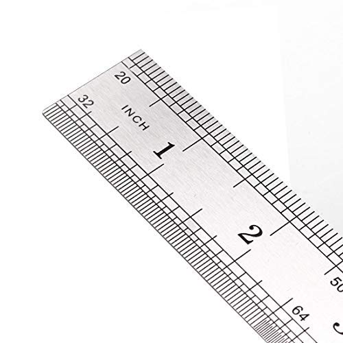 Righello In Acciaio Di Precisione 63 Cm, Spessore 5 Mm, Manico Verde Militare, Con Custodia In Pelle - Per Disegno Tecnico, Lavori Artigianali