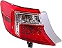 Evan-Fischer Tail Light Assembly Compatible with 2012-2014 Toyota Camry Outer Red and Clear Lens Driver Side