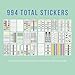 Happy Planner Sticker Pack, Easy-Peel Multicolor Stickers for Journals, Planners, and Calendars, Scrapbook Accessories, Bright Budget Theme, 30 Sheets, 994 Stickers Total