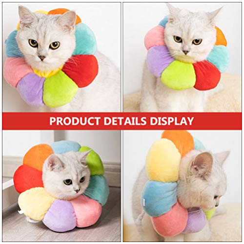 POPETPOP Recuperação Do Gato Ajustável Collar Bonito Girassol Pescoço Em Forma de Cone Isabelino Col