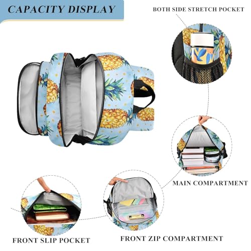 Sac à dos ordinateur enfants motif ananas bleu pour l'école - 6