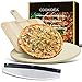 CookIdea Set de 3 moules à pizza pour four et barbecue comprenant une pierre à pizza, un peel et un coupe-pizza pour pizza, pierre a pizza barbecue
