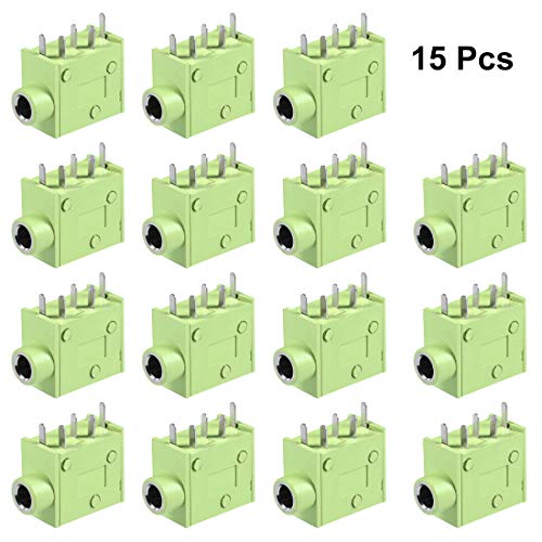 uxcell 15 piezas conector jack estéreo 3.5mm 5 pines miniatura 2