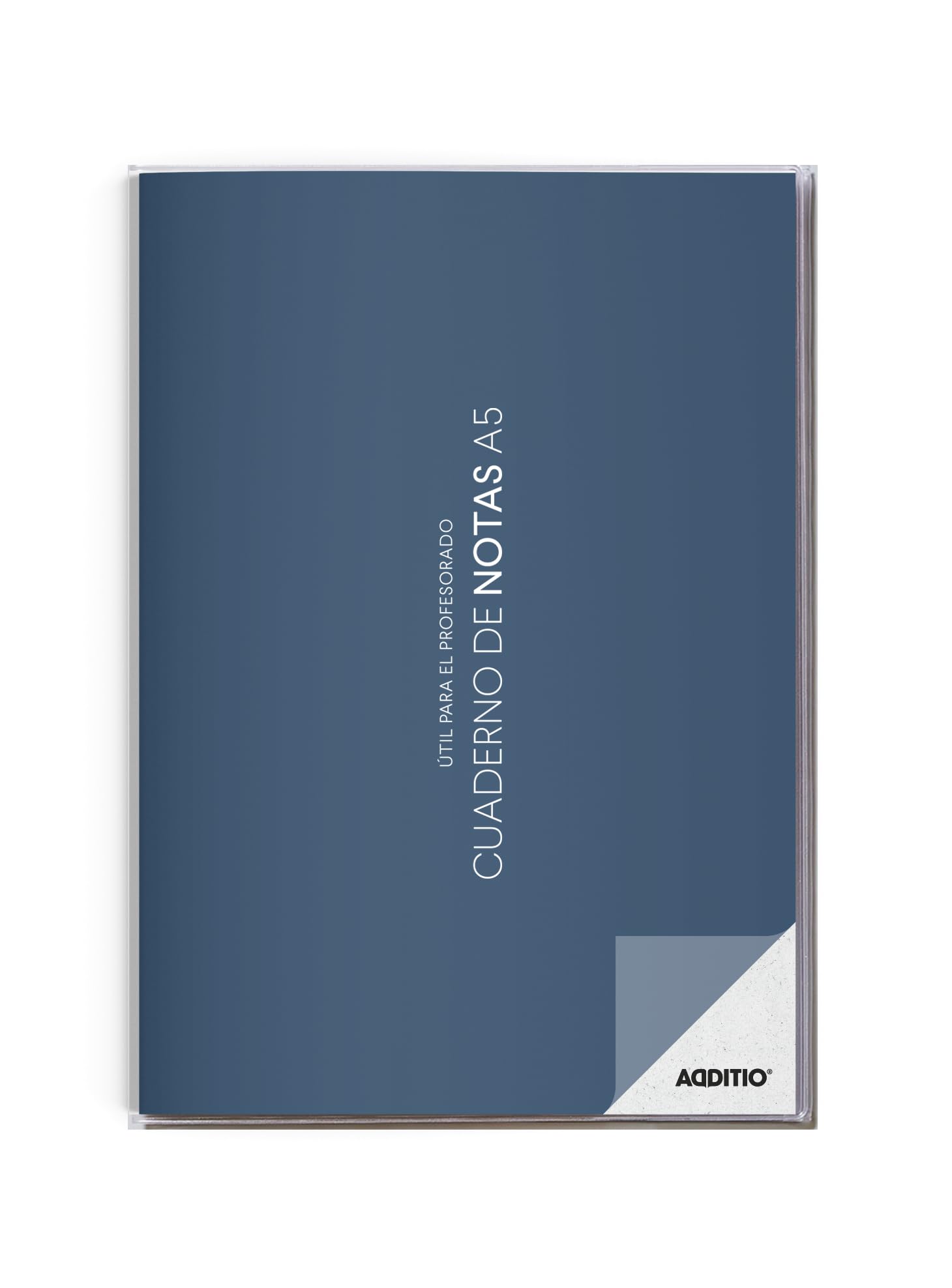 ADDITIO - Cuaderno de Notas para el profesorado | Planificación del curso (2 meses vista) | Evaluación continua | Papel ecológico | Tamaño A5 | Español | Azul