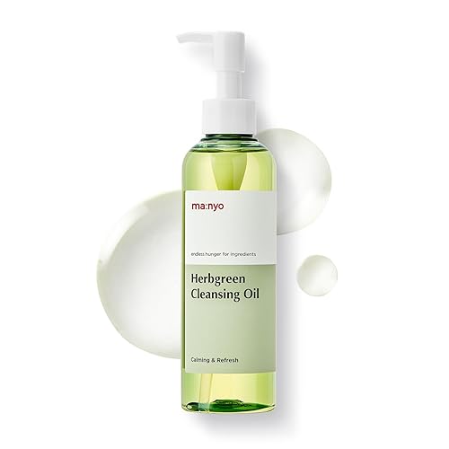 manyo Aceite limpiador facial coreano de hierbas verde, removedor de maquillaje diario para mujeres, limpieza eficaz sin obstrucción de los poros,