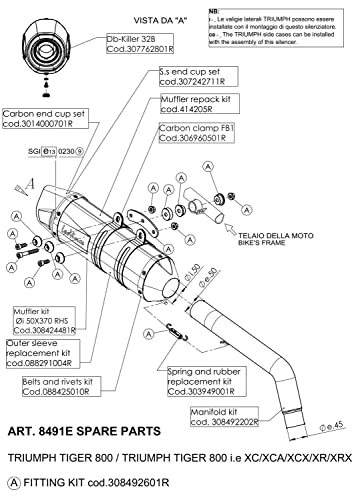 Juego de abrazaderas de escape LeoVince para sistema de escape LV ONE EVO SFB1, carbono Cover