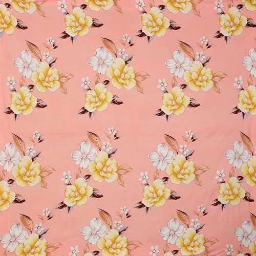 Image of Premium Heavy Cotton Flat Bedsheets with 2 King Size Pillow Covers | Double Bed 350 TC | 90 x 100 Inch King Size Flat | - Baby Pink Flower