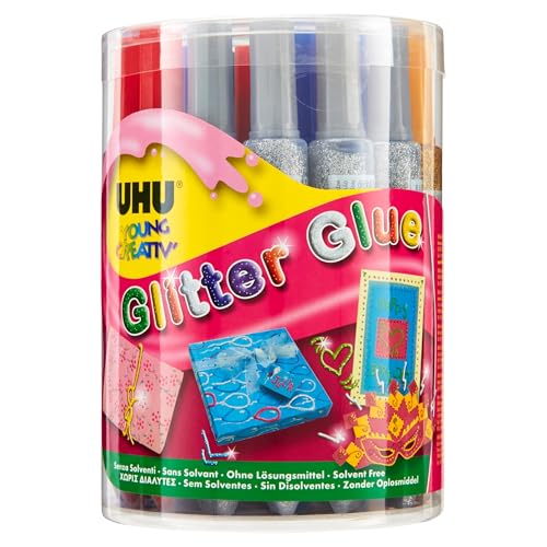 Uhu Klebstoff Young Creativ Glitter Glue 20ml VE=24 Tuben farbig sorti