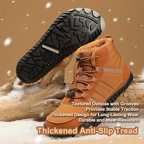 Hike Winter Barefoot Shoes Women Men, Winter Waterproof Minimalist Snow Boots with Wide Toe Box, Non-Slip Running and Walking Sneakers3