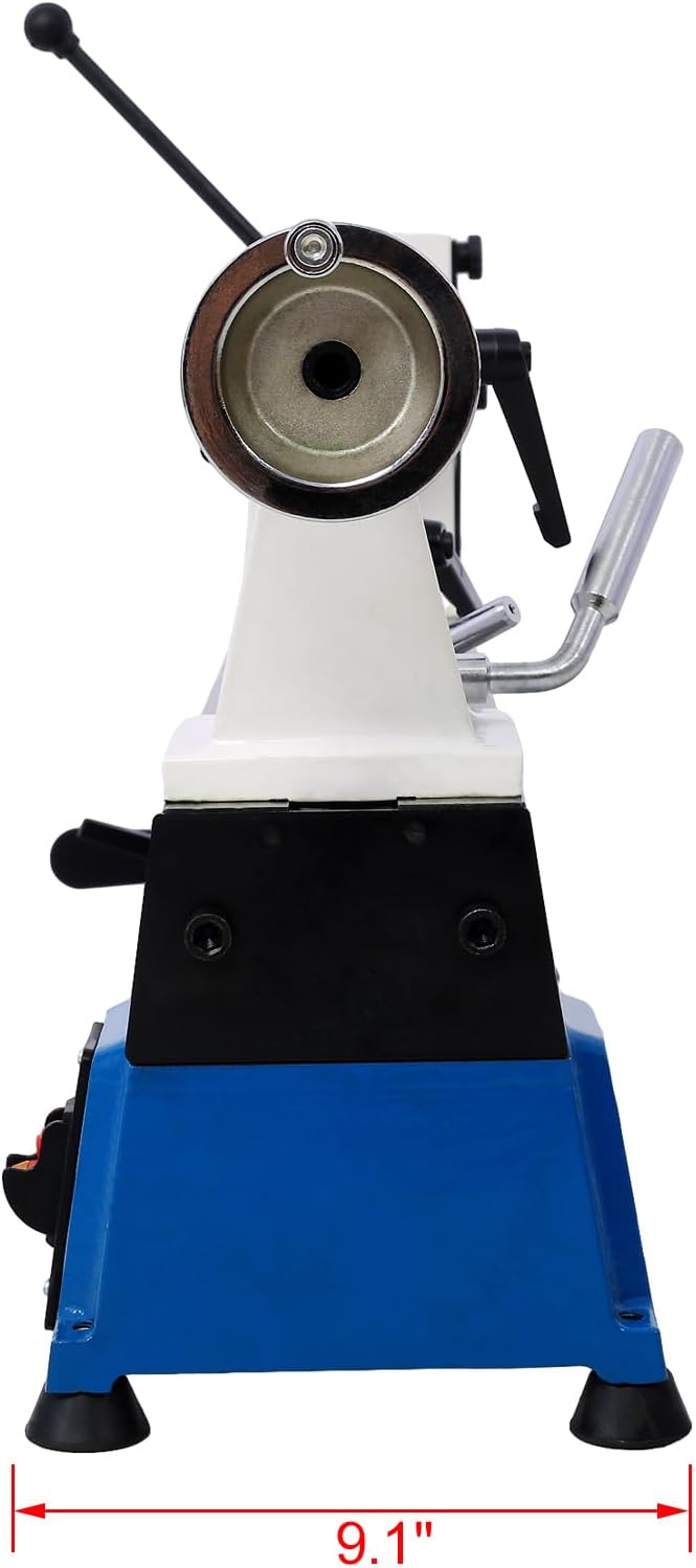 LuckyNote Benchtop Wood Lathe 10" x 18" Wood Lathe Machine 5 Variable Speeds 500/750/1150/1800/3200RPM Mini Wood Turning Lathe for Woodworking 1/2HP Multifunctional Power Wood Lathe