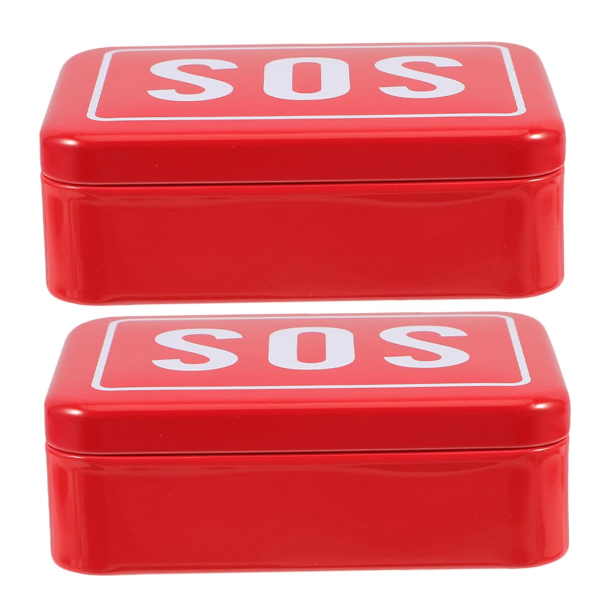 Mipcase 2Pcs Durable Metal Medicine Box Emergency Storage Organizer for Outdoor Activities Essential First Aid Kit for Camping and Hiking Emergencies