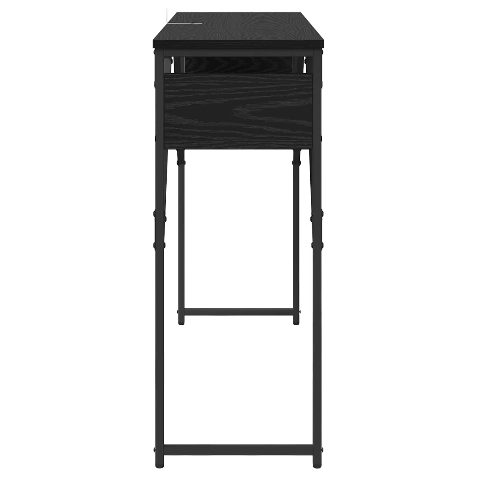 Tavolo consolle in legno ingegnerizzato rovere nero 105x30x75 cm con struttura in acciaio stabile per ufficio casa soggiorno smartworking scrivania postazione lavoro