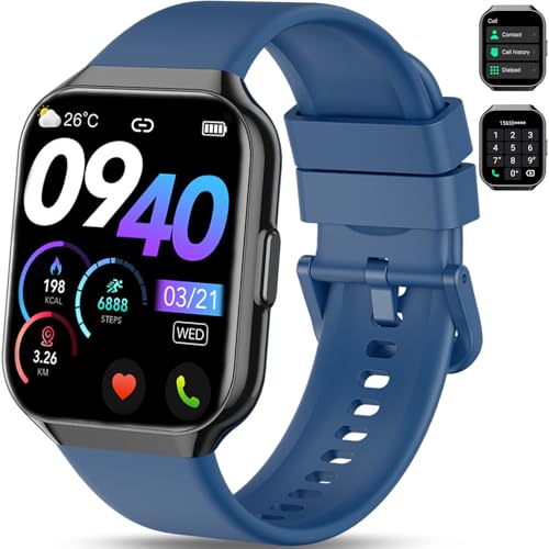 QCOQ Montre Connectée Homme Femme avec Appel Bluetooth, 1.96' Smartwatch avec 110+ Modes Sportifs,...