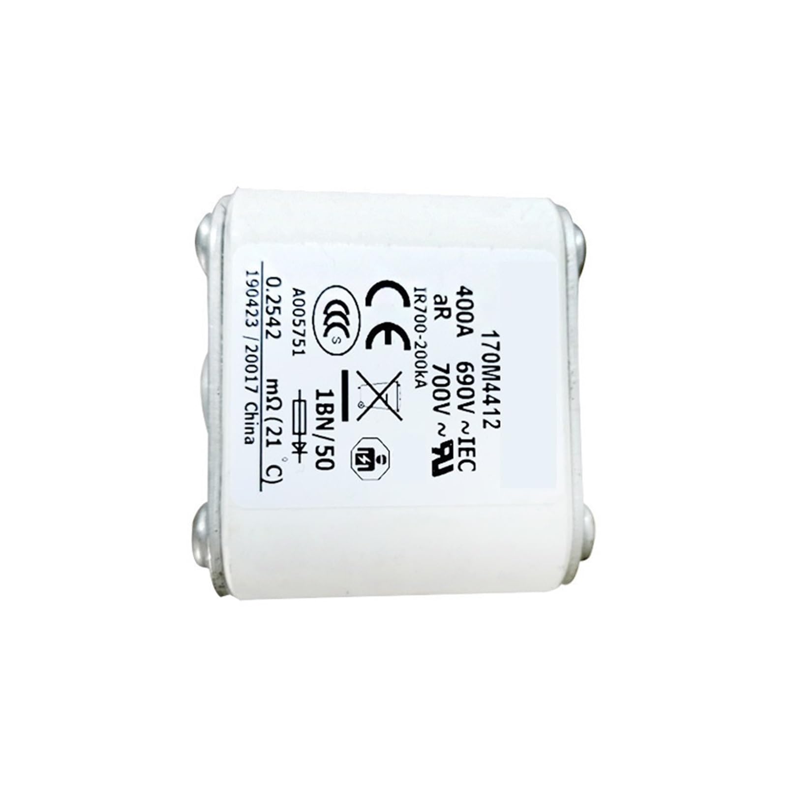 Fusible rápido 170M4412 contra cortocircuitos en variadores industriales de 400A