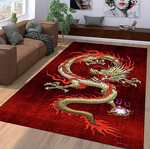 Tapis de sol 3D dragon antidérapant pour sécuriser et réchauffer le salon - 2