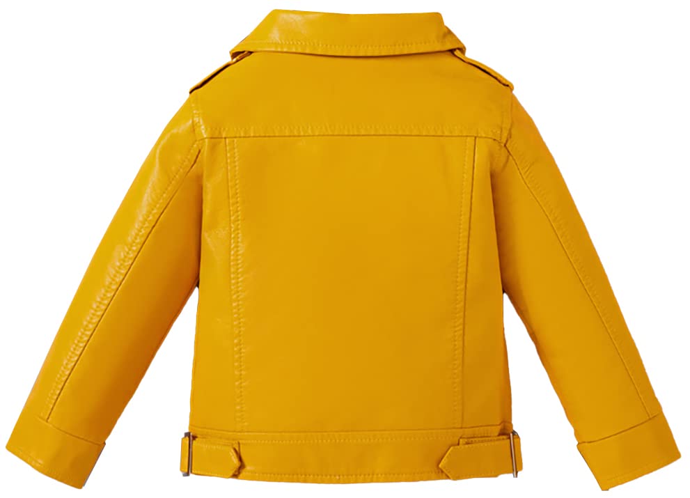 Girls Faux Leather Jackets, Zip Up PU Leather Motorcycle Lightweight Short Bomber Jacket Outwear Coat2