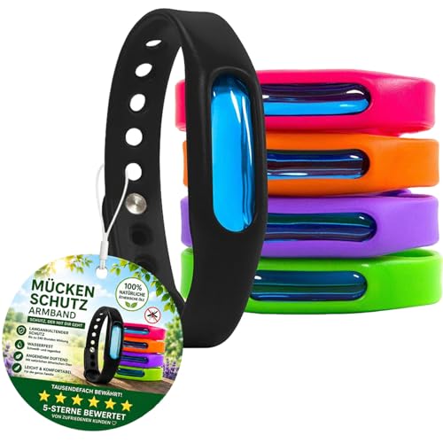 Bronoir Kinder & Erwachsene Verstellbares Silikon Abwehrband Wasserdicht für Camping Outdoor (5 Stück)