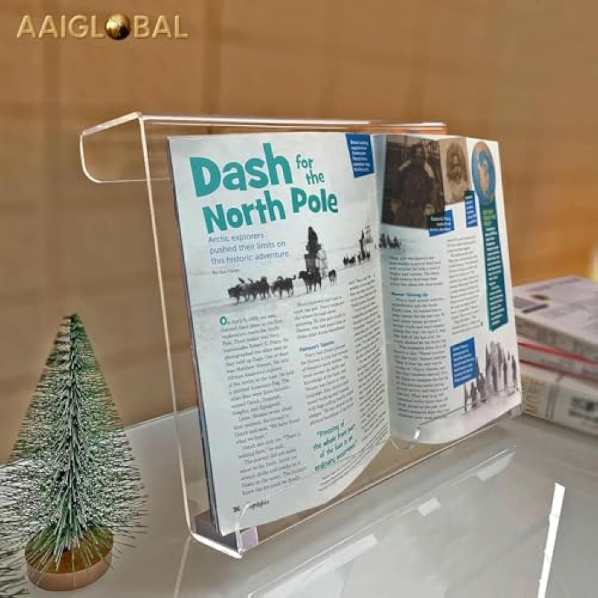 Acrylic Book and Tablet Stand, Modern X-Shape