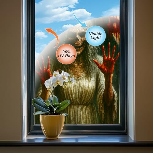 Película decorativa ventana horror esqueleto 31x47 pulgadas miniatura 5
