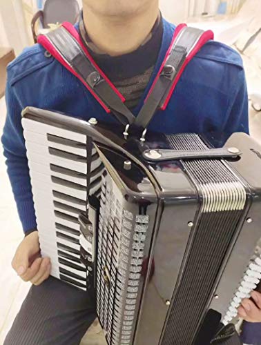Y AKAGI Akkordeon Schultergurte, 4 Farben Verstellbare Akkordeon für 16-120 Bass (rot)