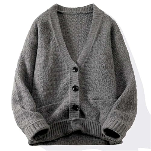 Men Slim Fit Knit Cardigan Sweater Casual Button Front Soft V Neck Long Sleeve Knitwear3