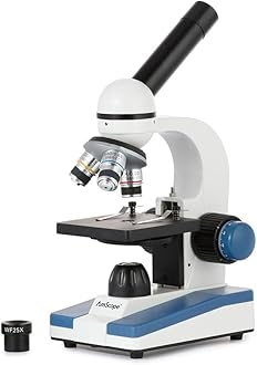 AmScope 40X-1000X All Metal Optical Glass Lens Cordless LED Student Biology Compound Microscope