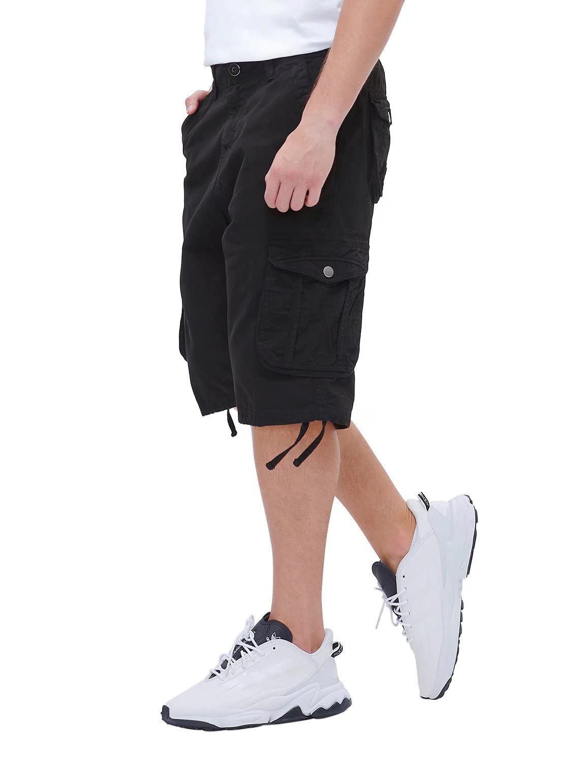 BEST SOUTHMen's Long Cargo Shorts Casual Below Knee 13 Inches Capri Shorts Relaxed Fit with Pockets