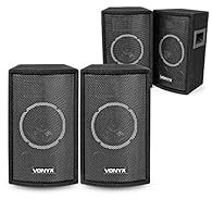 High-power passive DJ PA speaker set delivers full-range sound for home parties, DJs, and event organisers. Four integrated 6-inch units create clear, punchy audio for parties, rehearsal spaces, and live sound gigs. Advanced 2-way design features 6-i...