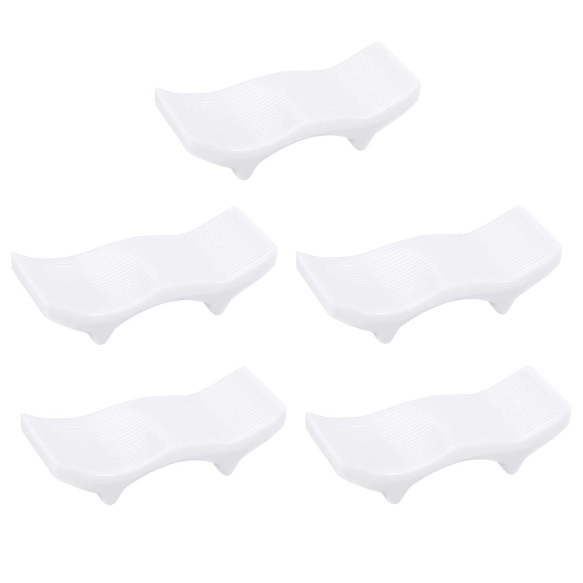 Cabilock 5 Pcs kitchen Spoons Stand chopstick rest utensil holder chopstick holder stand holder Chopsticks stand Chopstick Holder Rest chopstick stand white Organizer ceramics a5