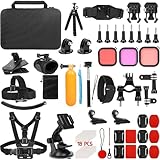 Action Camera Accessories Kit, 60 in 1 Action Camera Mount Set Compatible with Gopro Hero 13 12 11 10 9 8 7 6 5/Session 5/Hero 4/3+/3/2/1, Akaso, Insta360, DJI Osmo Recording