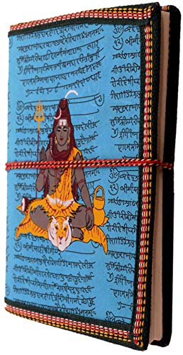 Image of Purpledip Handmade Paper Journal Lord Siva (Shiva Mahadev): Vintage Diary Notebook With Thread Closure (11156)