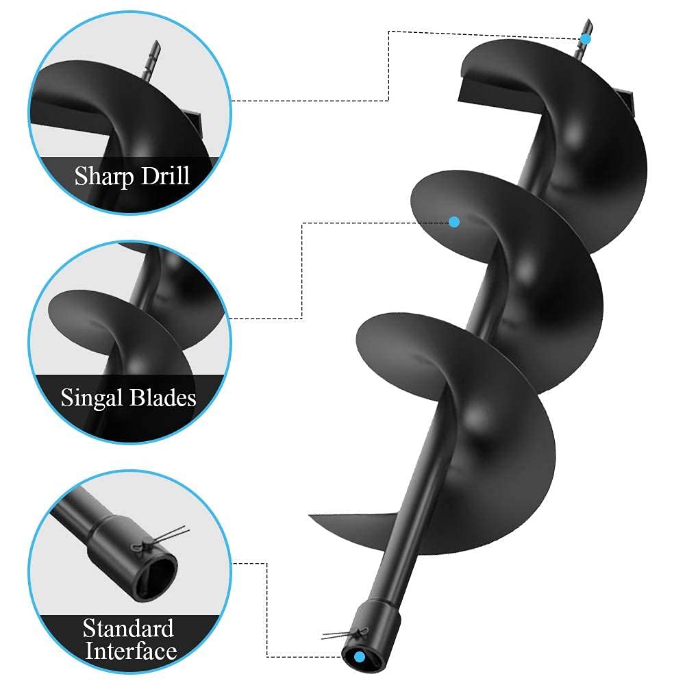 Blасk Frіdау - 40% оƒƒ Anbull 52CC 3pcs 31.5’’(H) × 4/ 6/ 8(W) Earth Auger Spiral Drill Bit, Post Hole Digger Replacement Auger Bits for 3/4 Shaft Extension Bar and Auger Powerhead