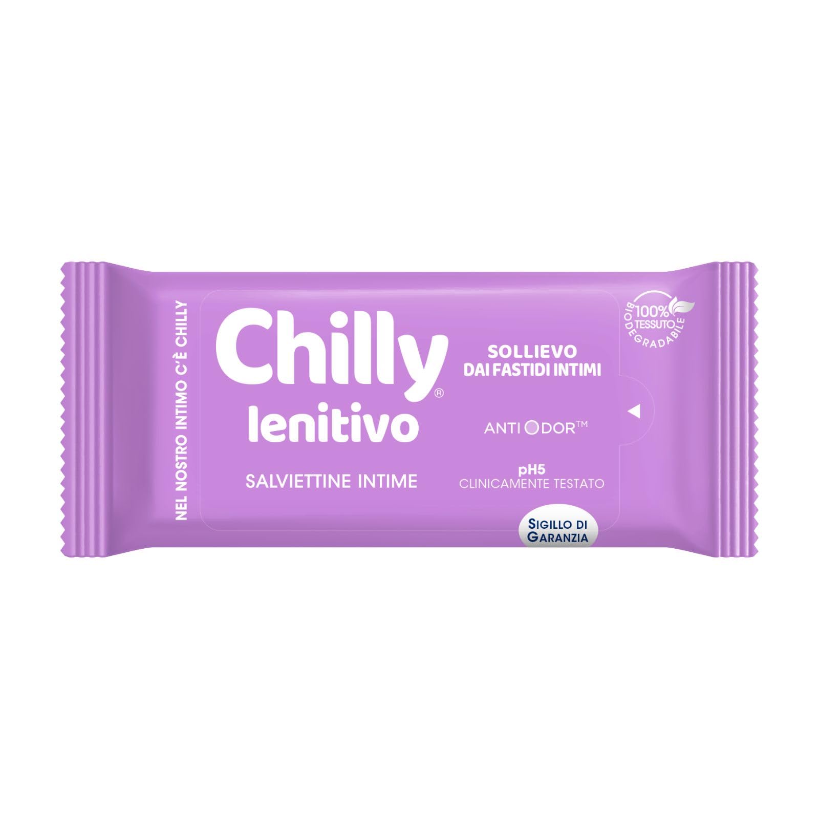 Chilly Lenitivo Intimate Wipes for Discomfort Formula, 12 wipes