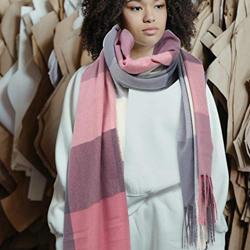 ABOOFAN Lenço de Padrão de Grade Lenço de Inverno Engrossado Lenço Prático de Moda Pashmina Quente