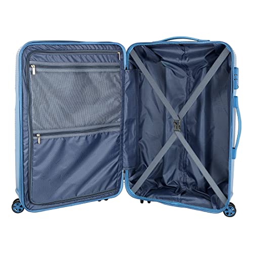 Image of American Tourister Polypropylene Krypton 69 Cms Polycarbonate Hardsided Medium Spinner 8 Wheels Check-In Luggage | Suitcase | Trolley Bag, Blue,Large