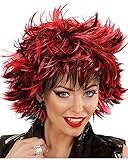 Mit dieser schwarz-roten Steamy Perücke hast du das ideale Kostüm Accessoire für Halloween, Fasching und andere Kostümfeste. Ob als Hexenperücke, Zombieperücke oder rockige Discoperücke - diese zerzauste Erwachsenenperücke mit leuchtend roten Strähnen ist auf jeden Fall ein Eyecatcher!