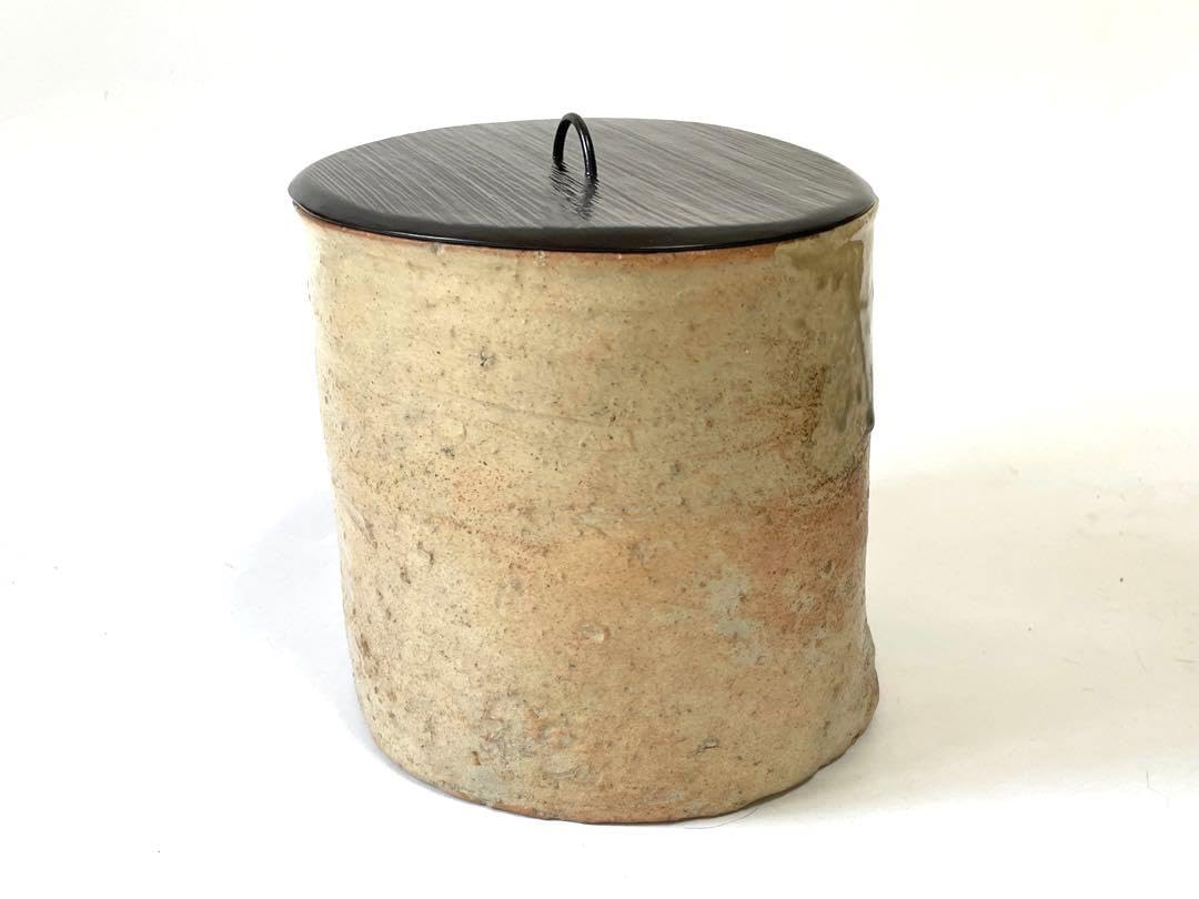 Amazon.co.jp: 陶芸家 大野鈍阿 信楽 水指 塗蓋 伊賀 茶道具 銘